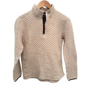 J. Crew Quilted Half-Zip Pull-Over Cream Oatmeal Color X-Small